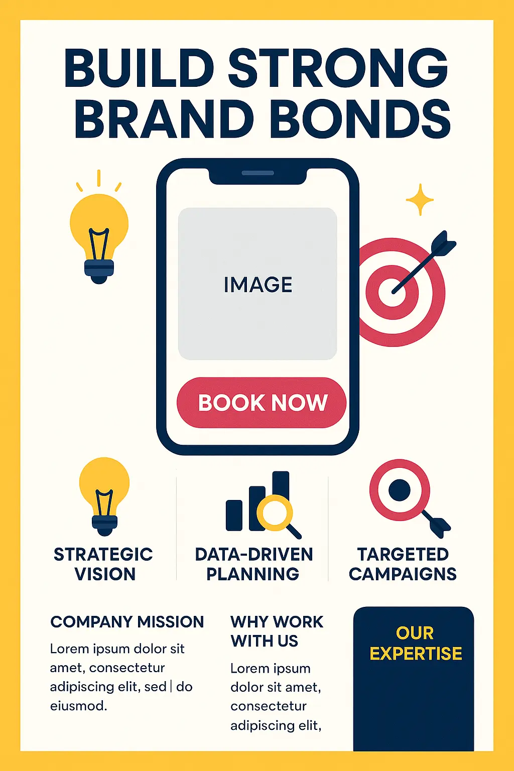 Modern Informational Poster template with branding and marketing layout