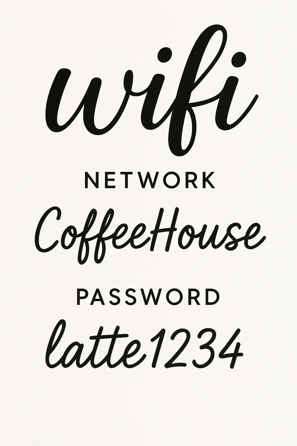 Informational Poster template with Wi-Fi network details