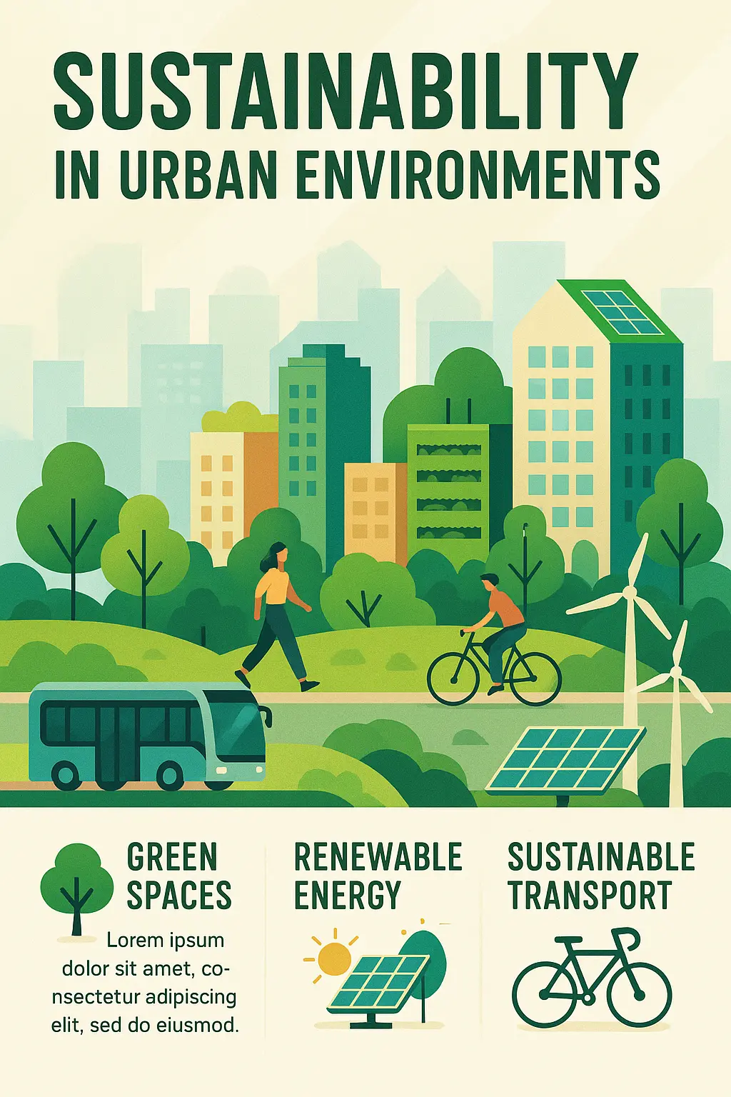 Informational Poster template on sustainability in urban environments