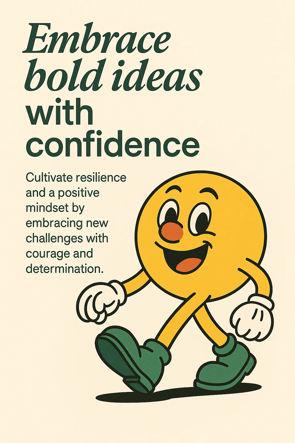 Informational Poster template with smiling emoji mascot and motivational message