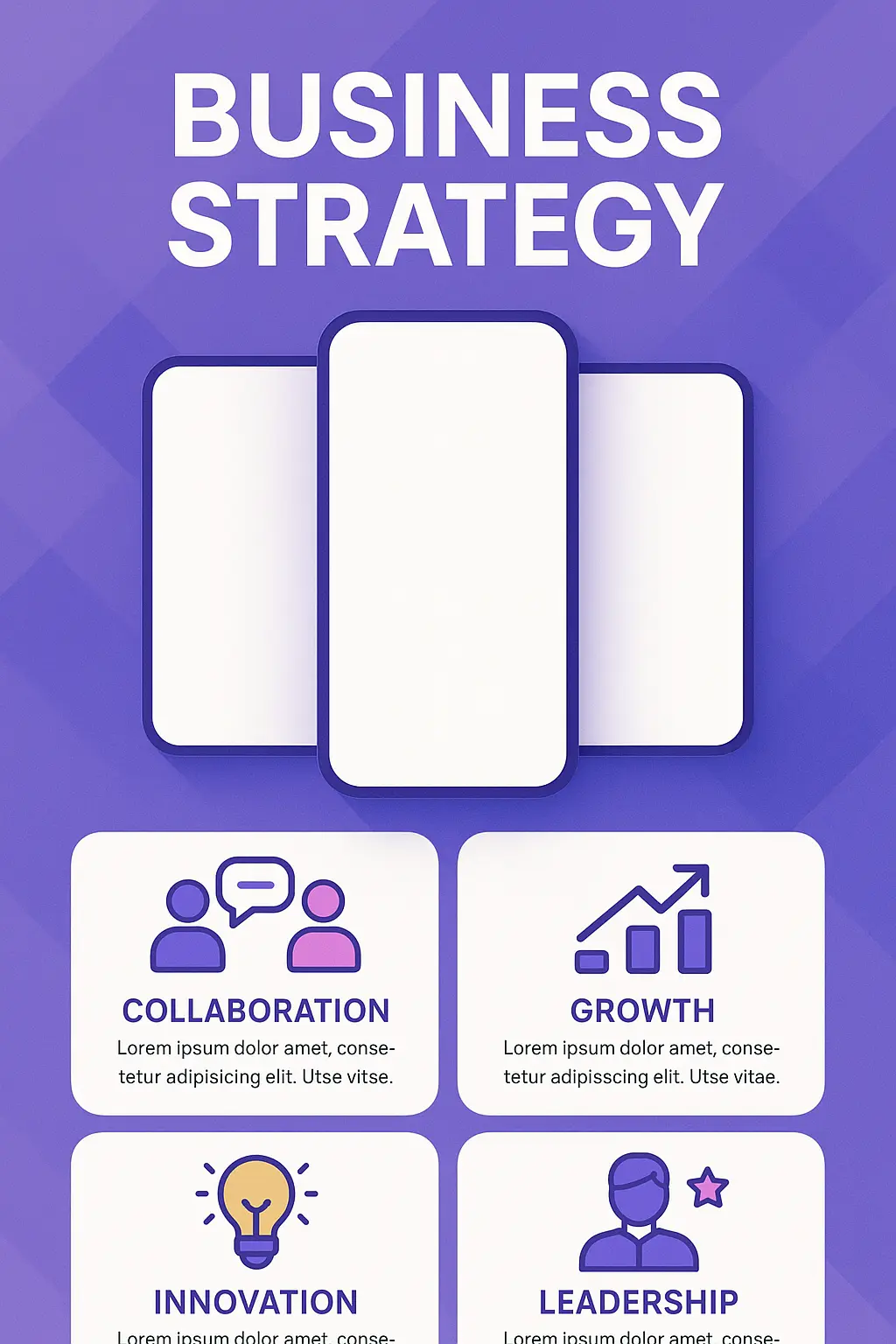 Informational Poster template with abstract business icons