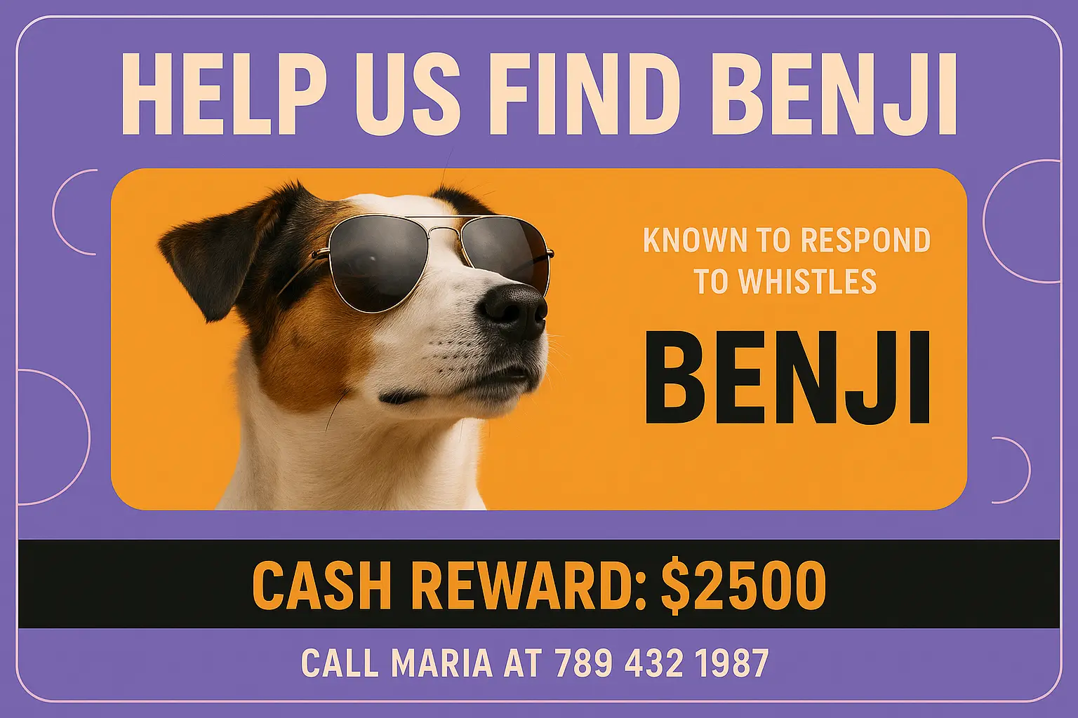 Lost Dog Poster template featuring golden retriever at sunset