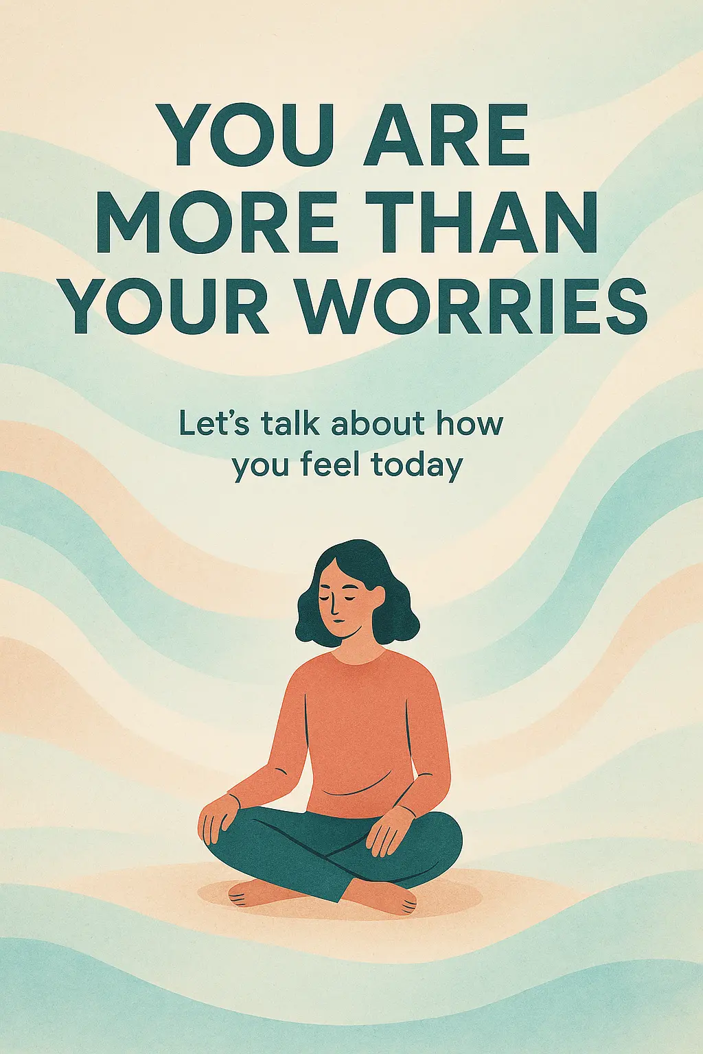 Mental Health Poster template with calm pastel design and message