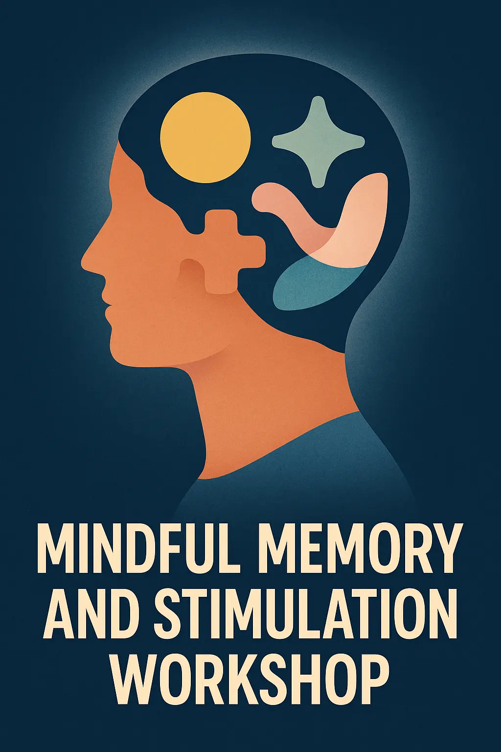 Mental Health Poster template with human silhouette