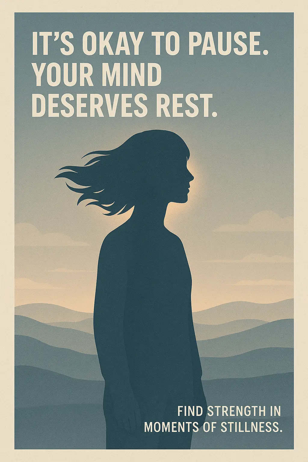 Mental Health Poster template with calm figure and soft tones
