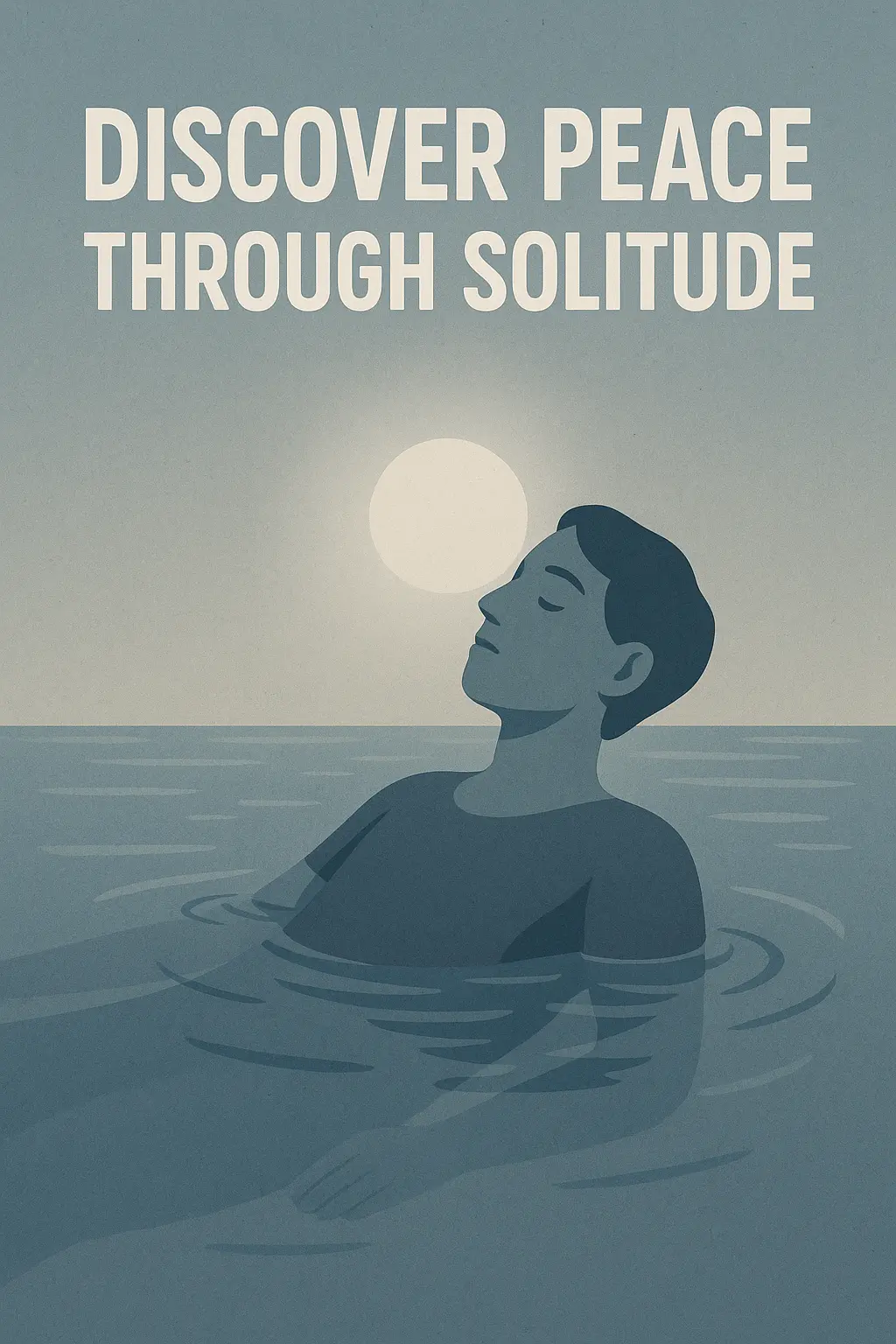 Mental Health Poster template with floating figure in water.