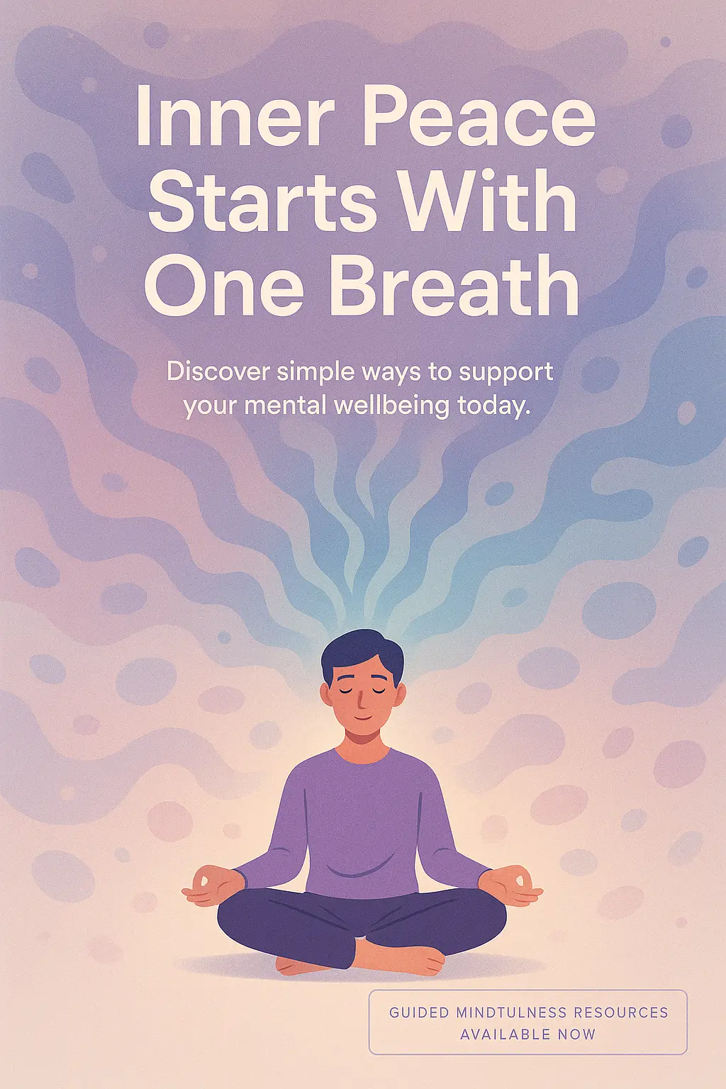 Minimalist Mental Health Poster template with calm seated figure