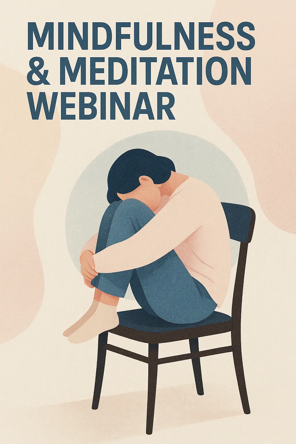 Mental Health Poster template with mindful person in a vulnerable pose