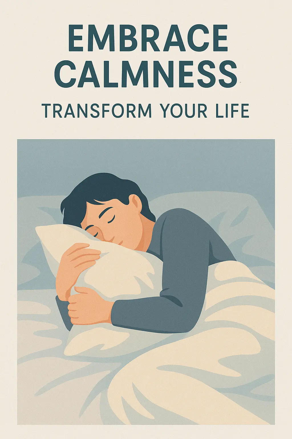 Mental Health Poster template featuring a person with a pillow, calming colors