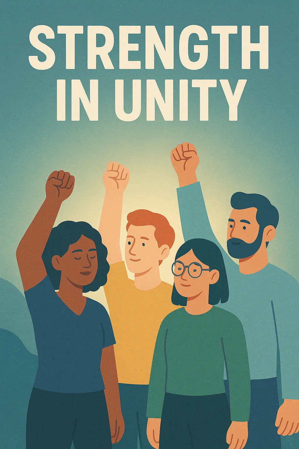 Empowering Mental Health Poster template with diverse people supporting each other