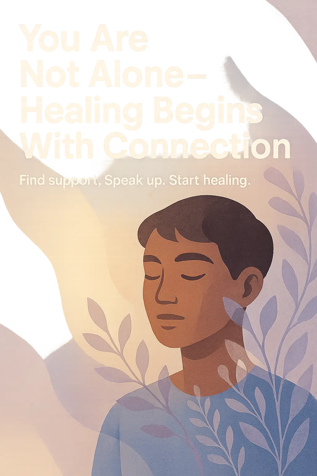 Contemporary Mental Health Poster template with calm pastel collage