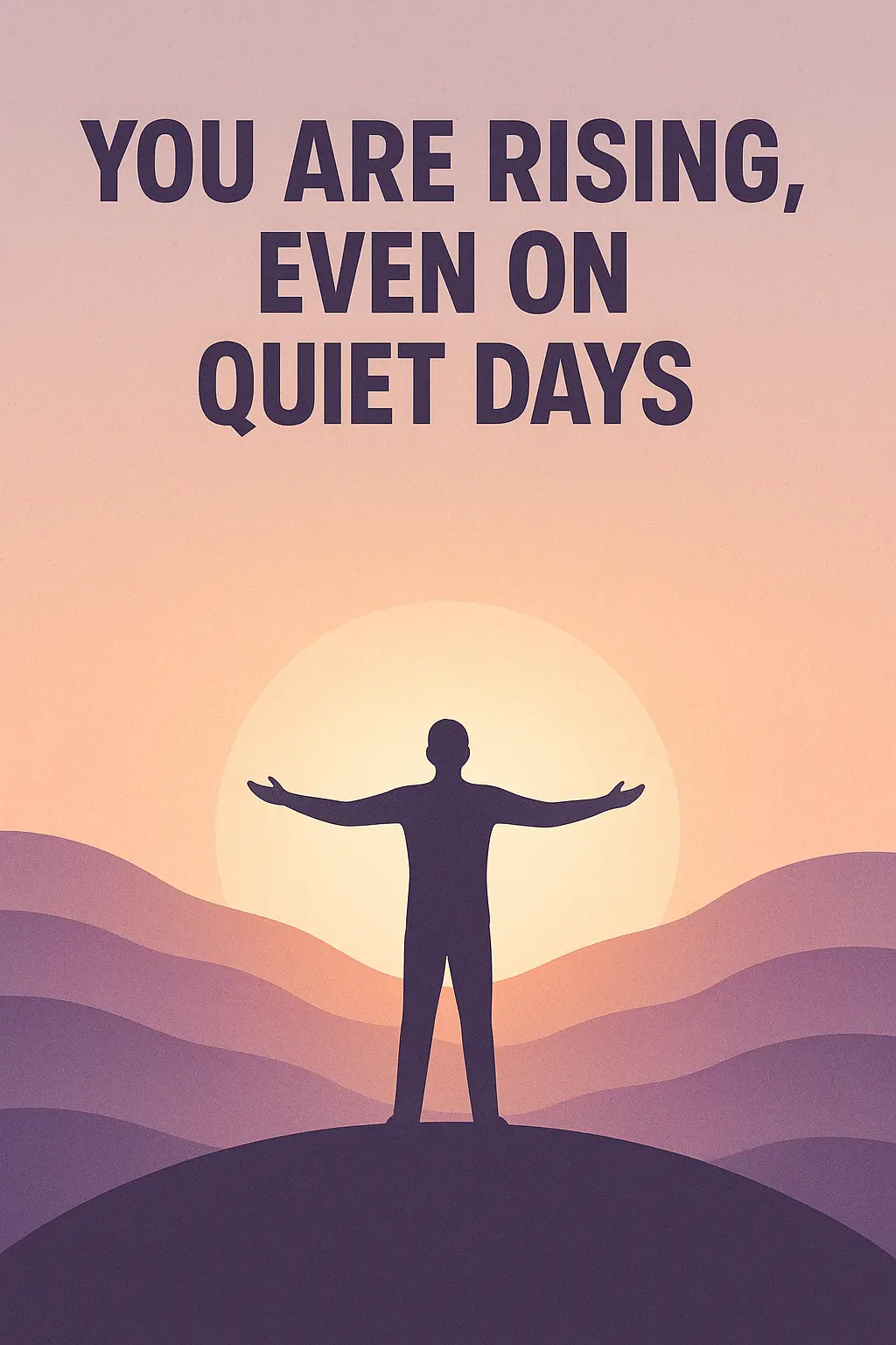 Mental Health Poster template with uplifting sun and silhouette