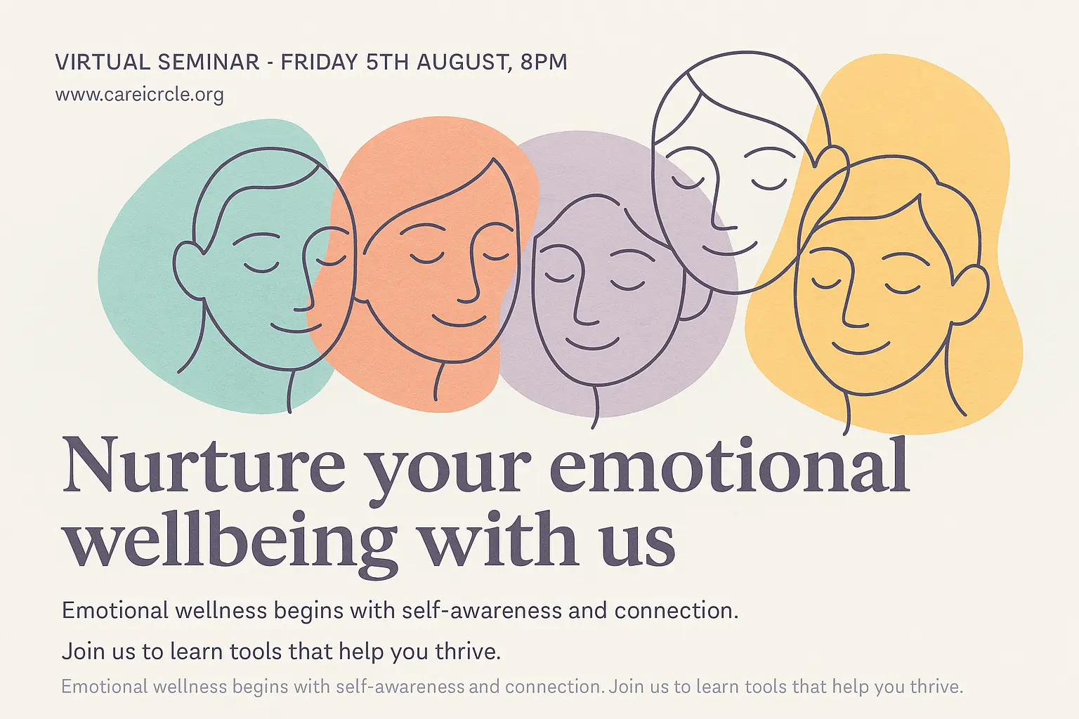 Mental Health Poster template with calm pastel design and message