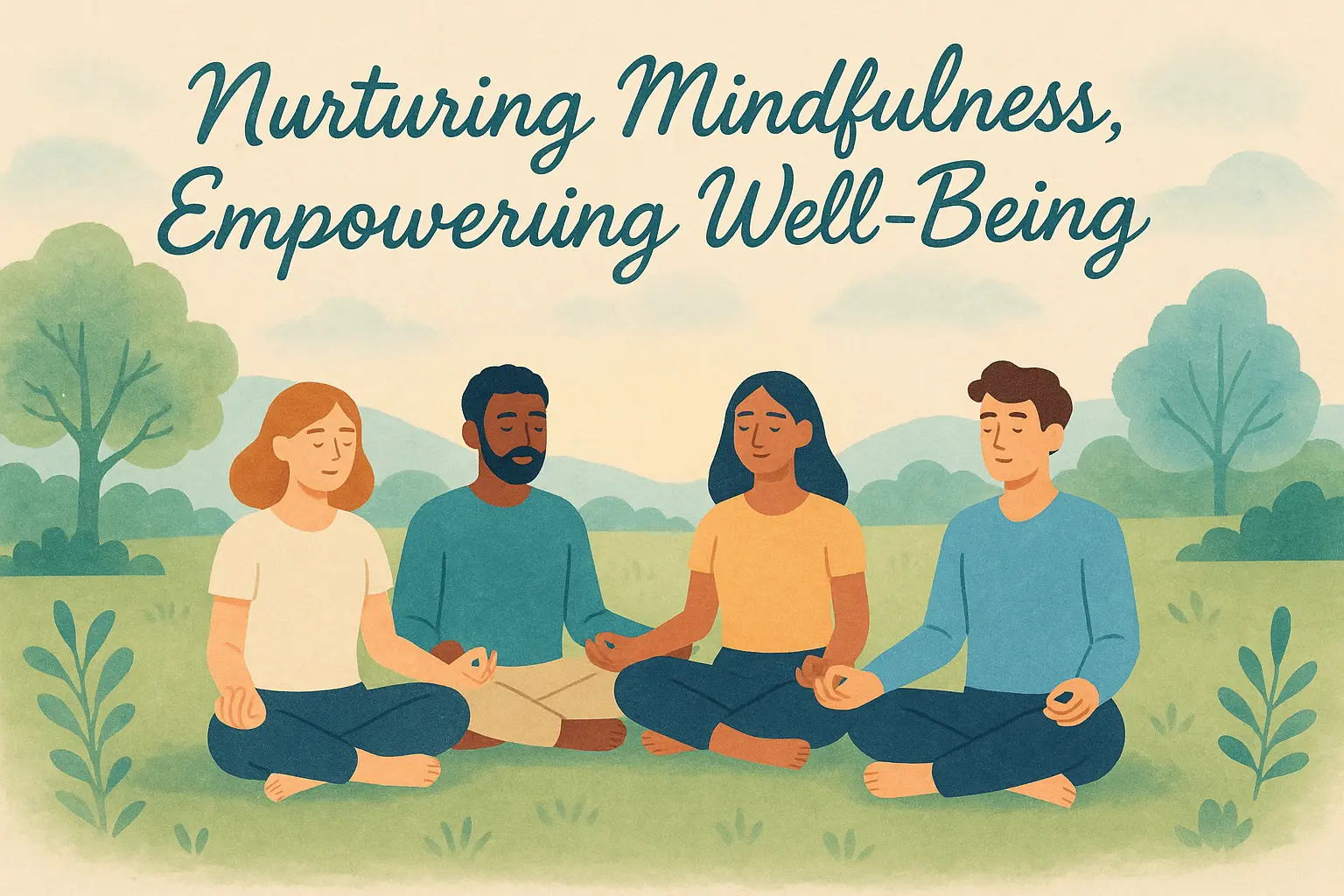 Mental Health Poster template with calming colors and hopeful message