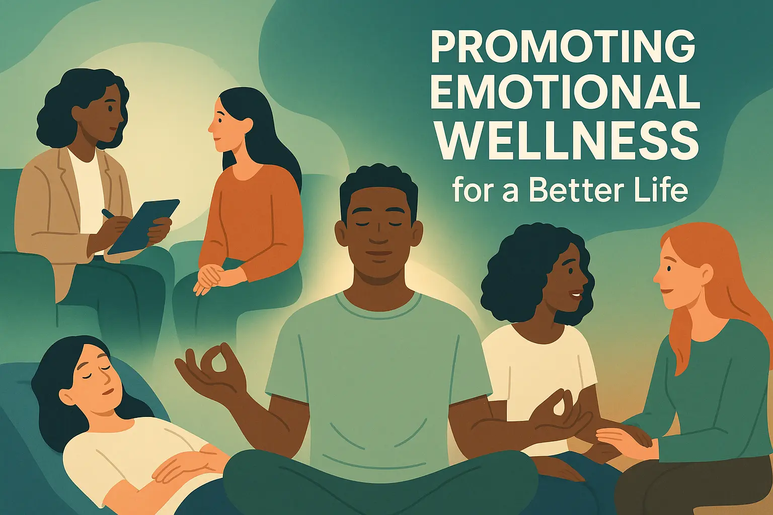 Mental Health Poster template with calm figure and soft tones