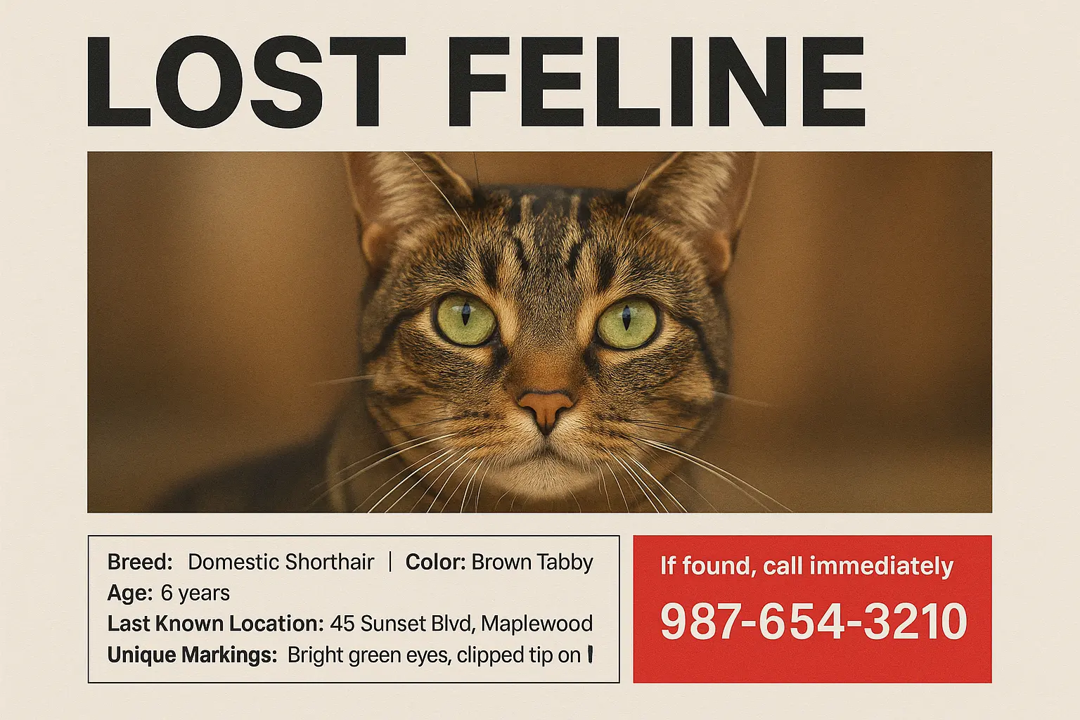 Missing Poster template with golden retriever and reward details