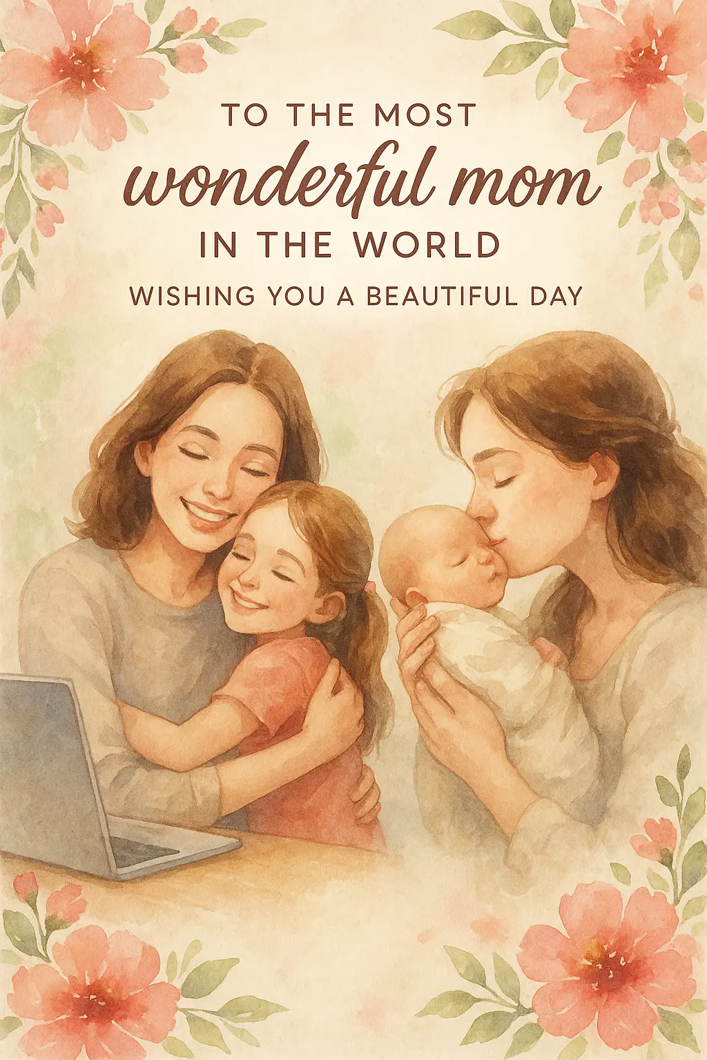 Mother's Day Poster template featuring two heartfelt mother-child moments