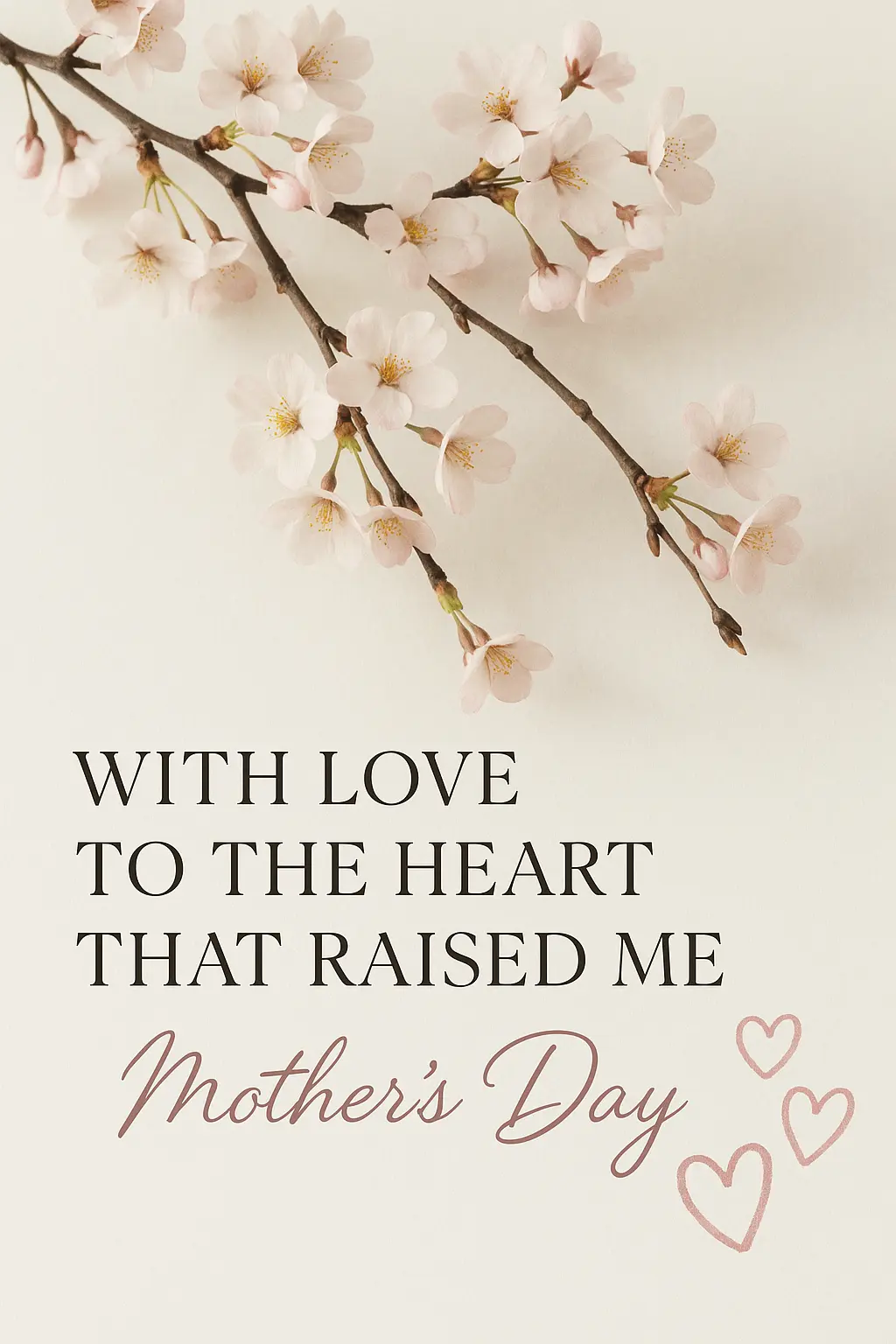 Elegant Mother's Day Poster template with pink cherry blossoms