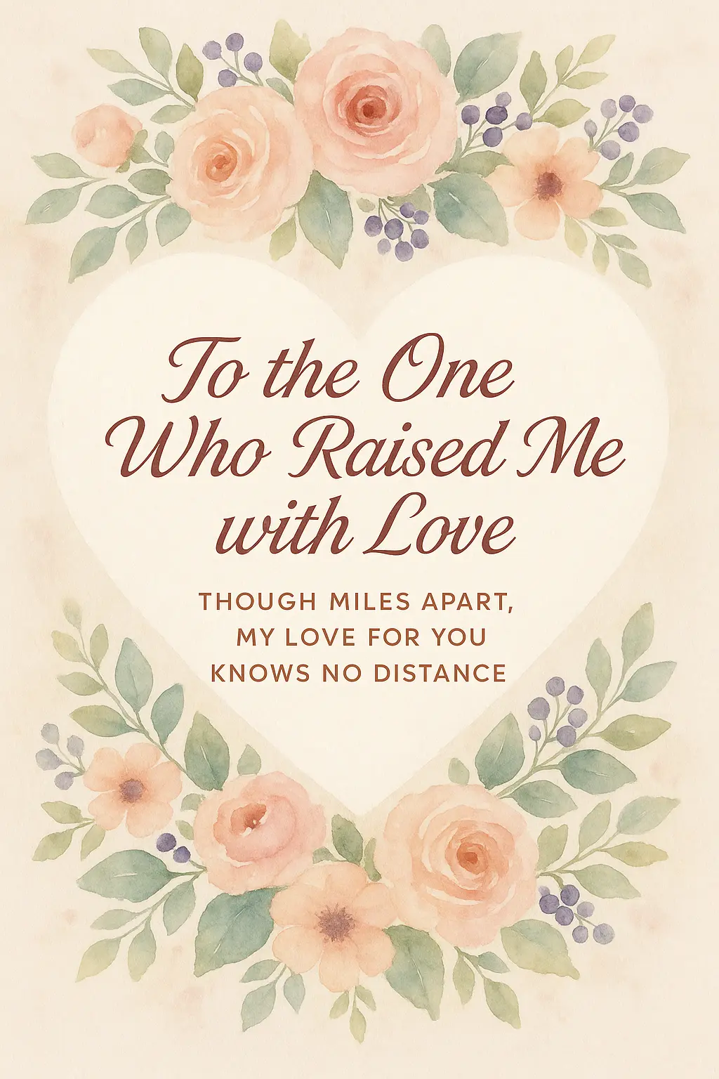 Watercolor floral Mother's Day Poster template with heartfelt message