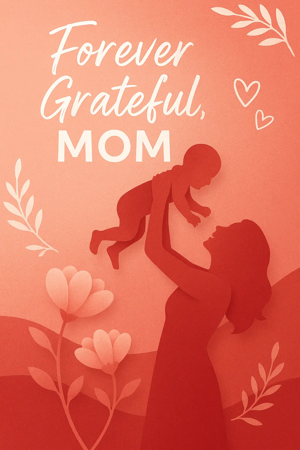 Minimalist Mother's Day Poster template with mother lifting child