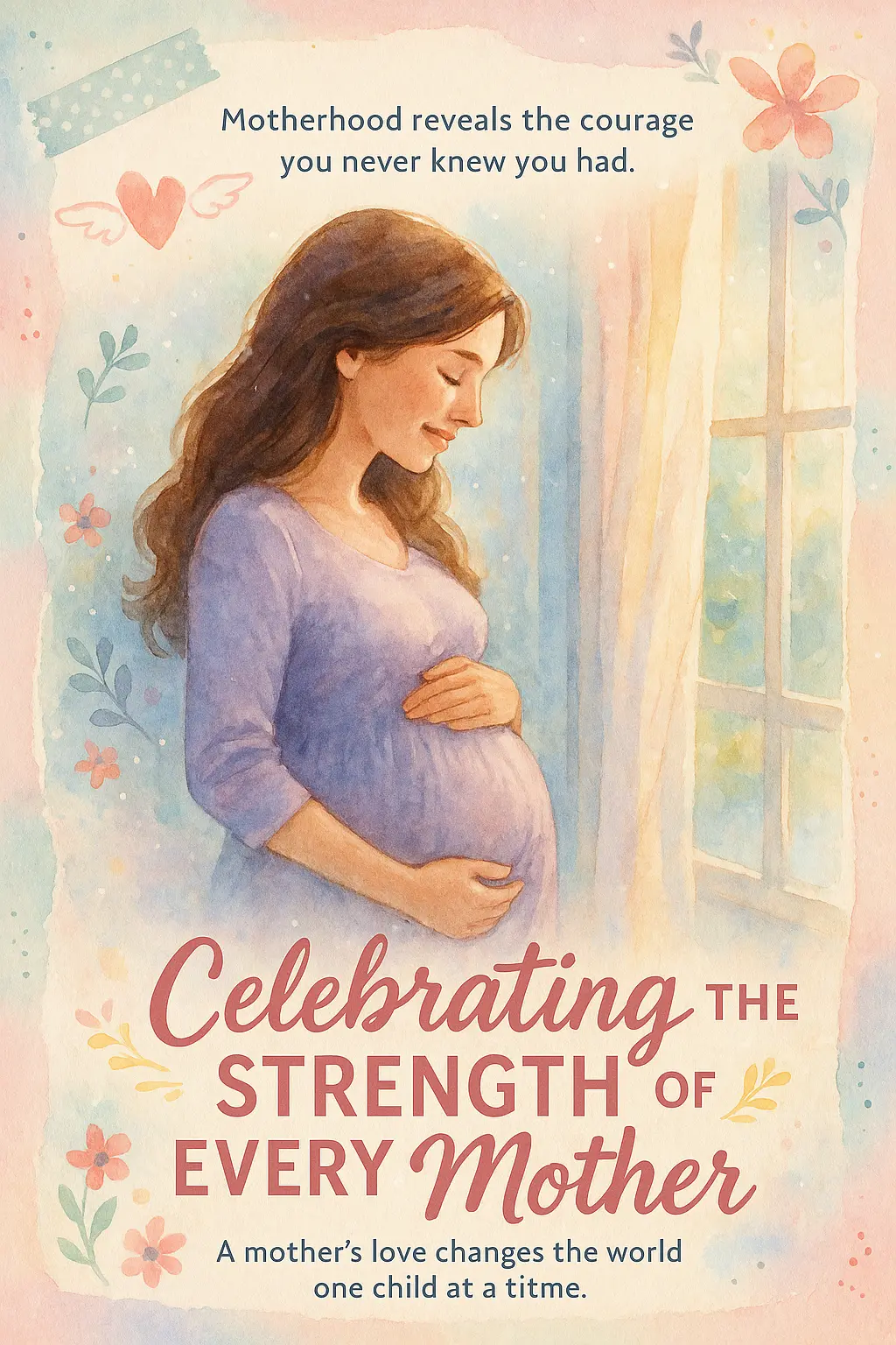 Heartfelt Mother's Day Poster template with floral and watercolor elements