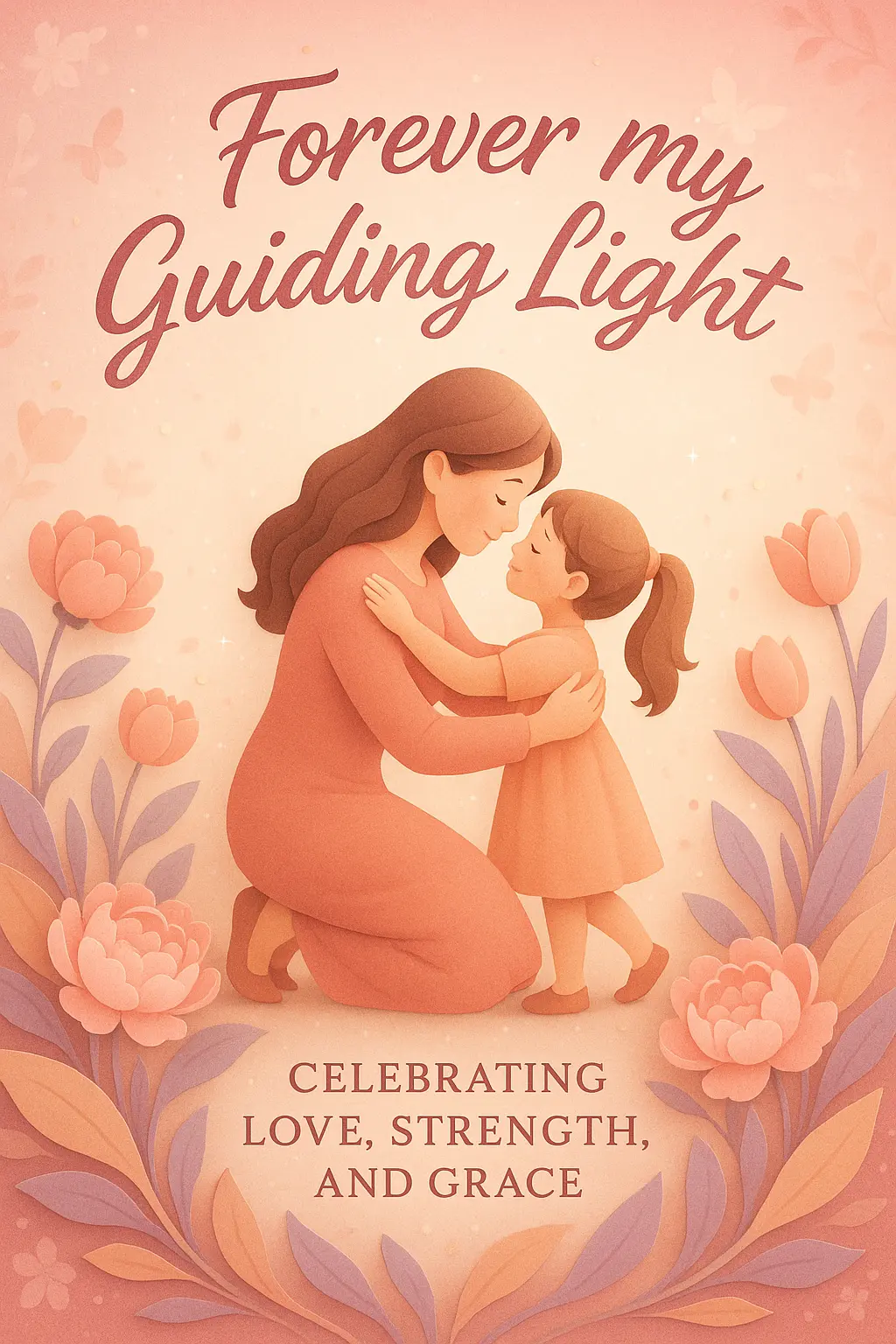 Mother's Day Poster template with mother and child in floral embrace