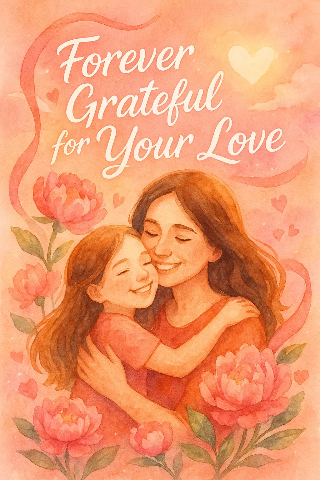 Watercolor Mother's Day Poster template with mother and daughter