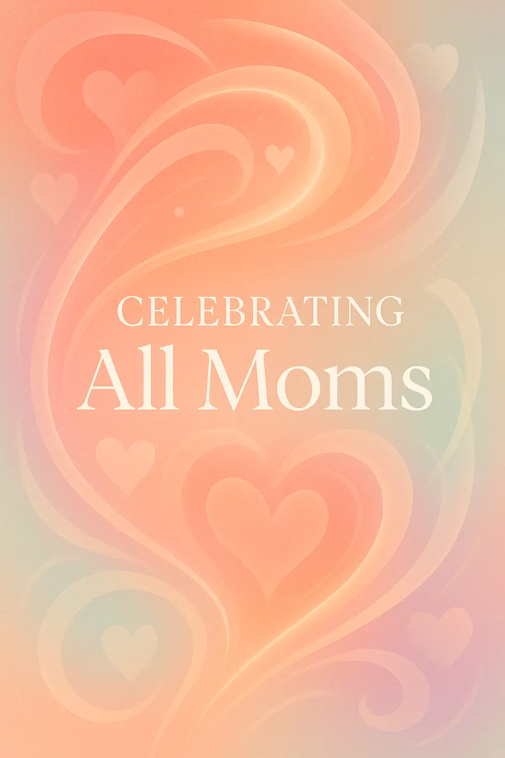 Mother's Day Poster template with abstract hearts and soft gradient colors