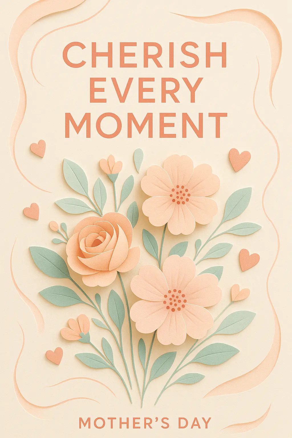Mother's Day Poster template with floral elements and joyful message.