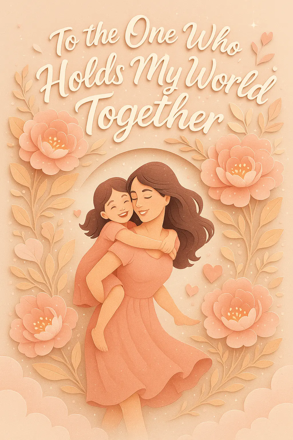 Papercut-style Mother's Day Poster template with mother and child