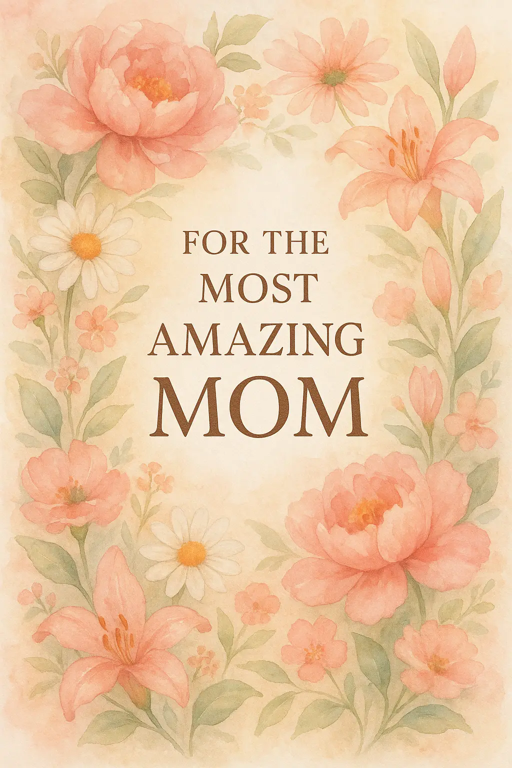 Mother's Day Poster template with floral watercolor design and heartfelt message.