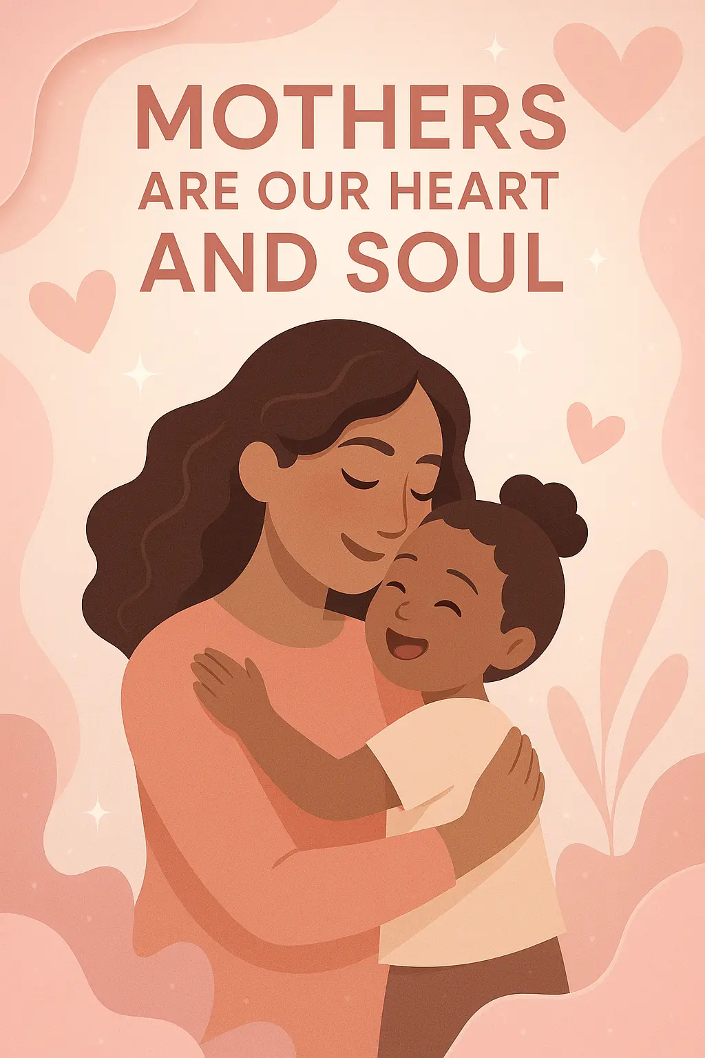 Mother's Day Poster template featuring a mother and child embracing.