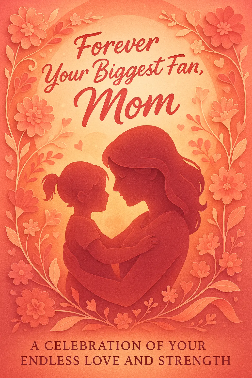 Elegant papercut Mother's Day Poster template with mother and child