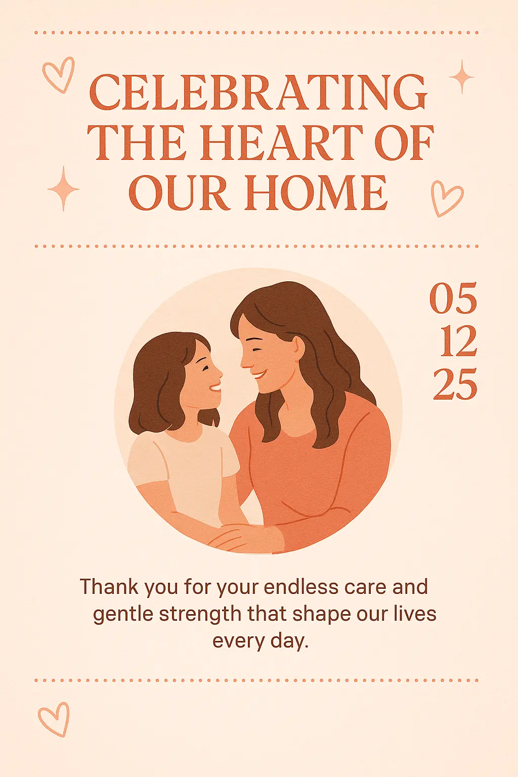 Mother's Day poster template with mother and daughter photo
