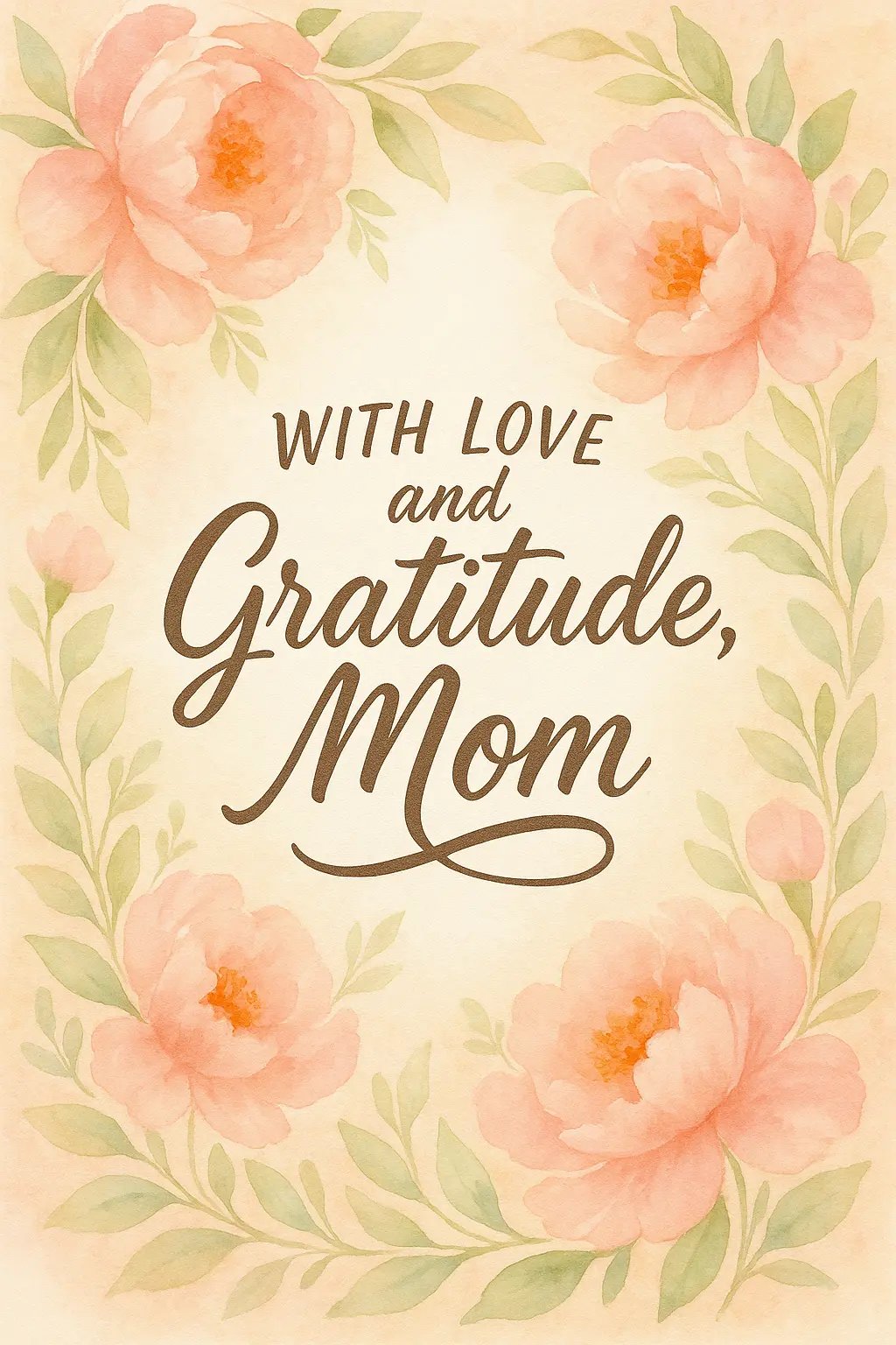 Watercolor Mother's Day poster template with floral wreath and script text