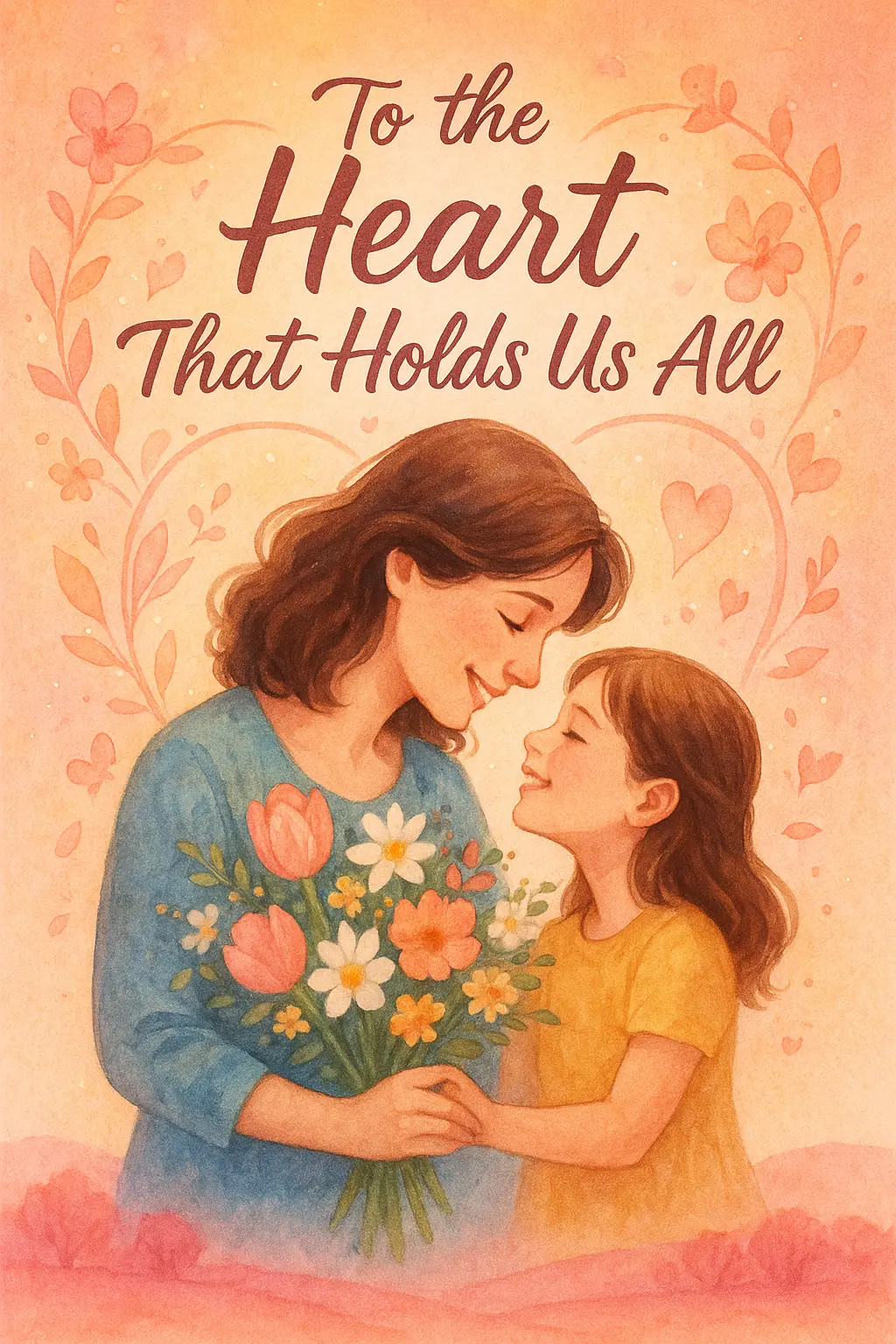 Heartfelt Mother's Day Poster template with floral watercolor art