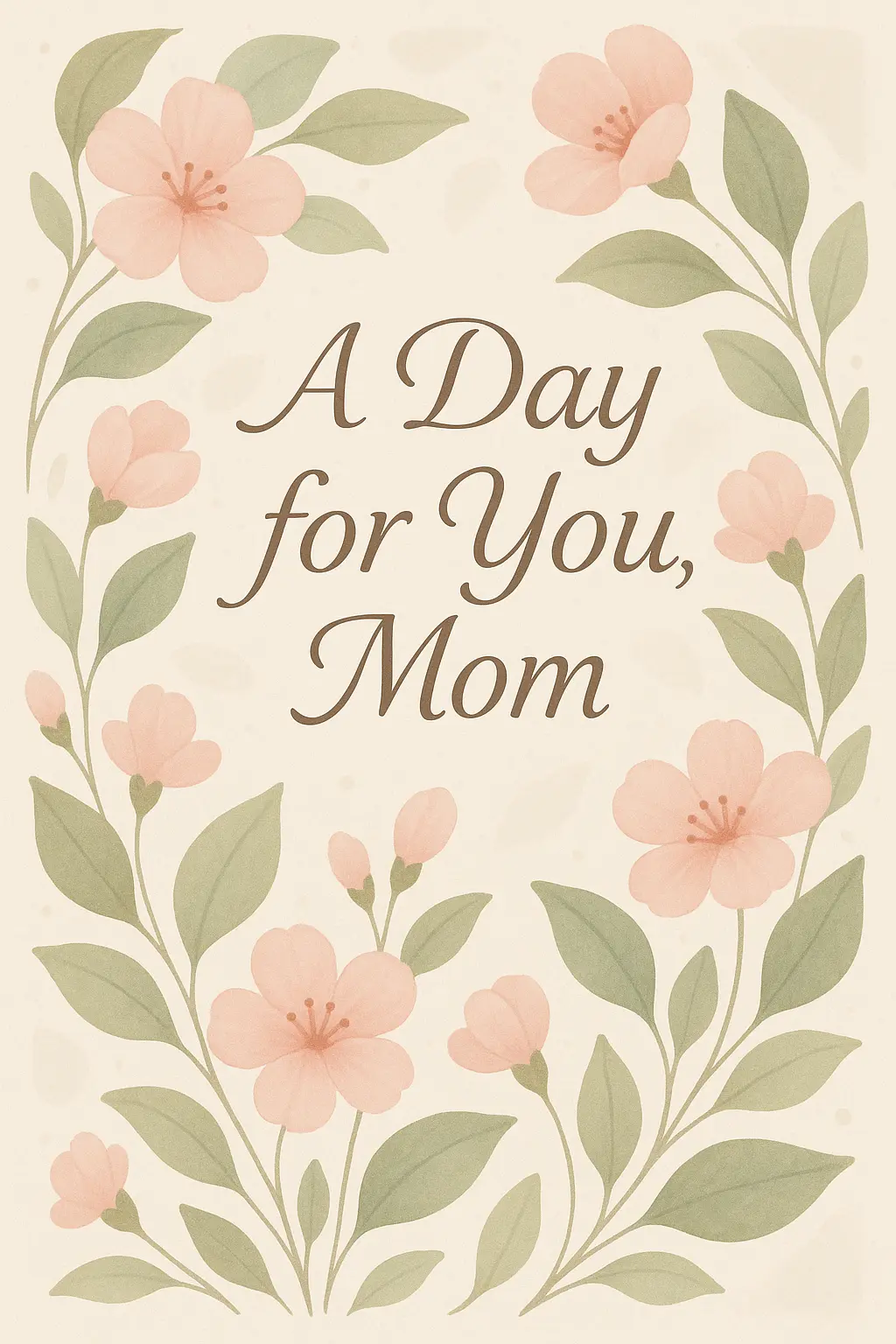 Mother's Day Poster template with pink flowers and elegant script