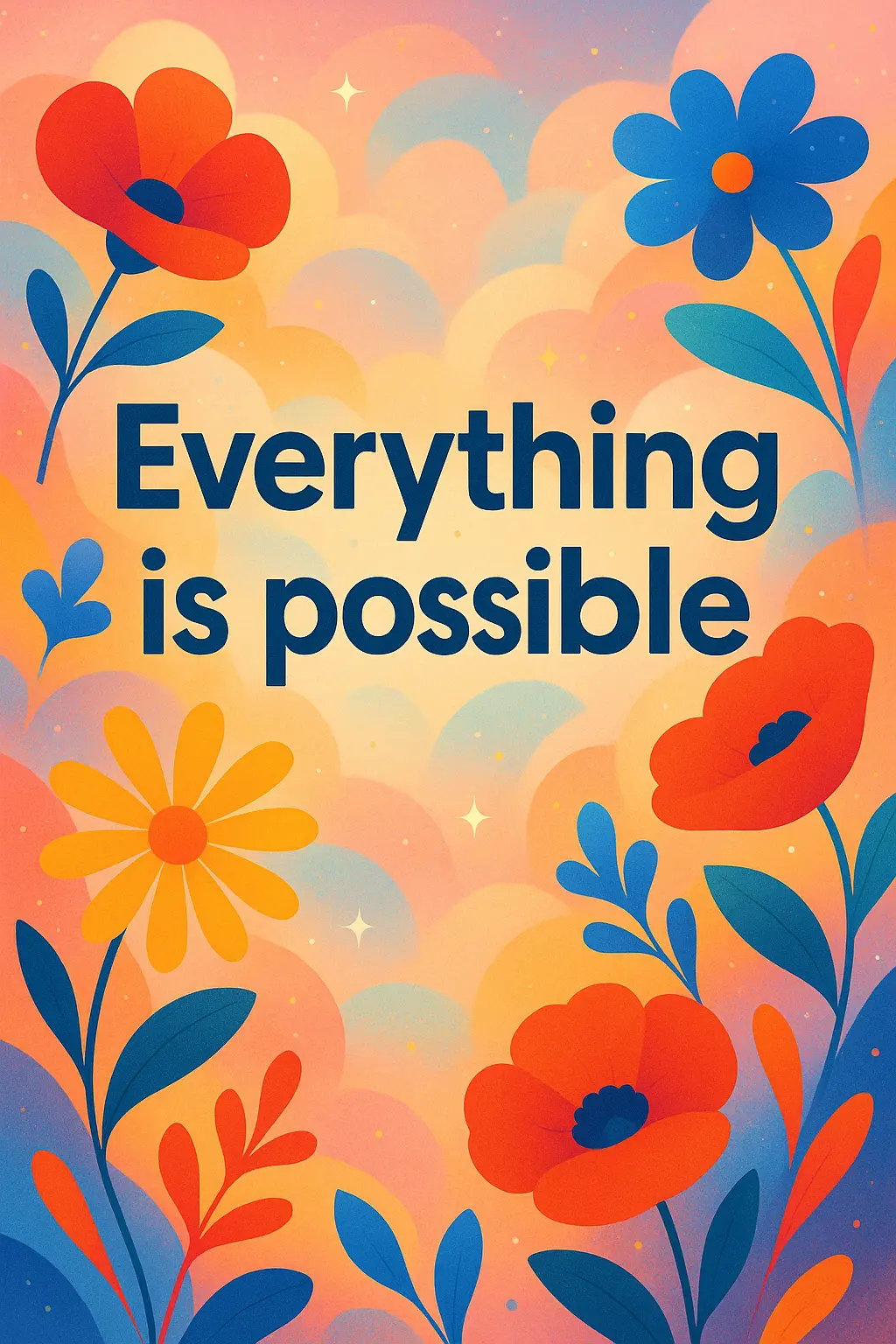 Mother's Day Poster template with vibrant flowers and playful typography.