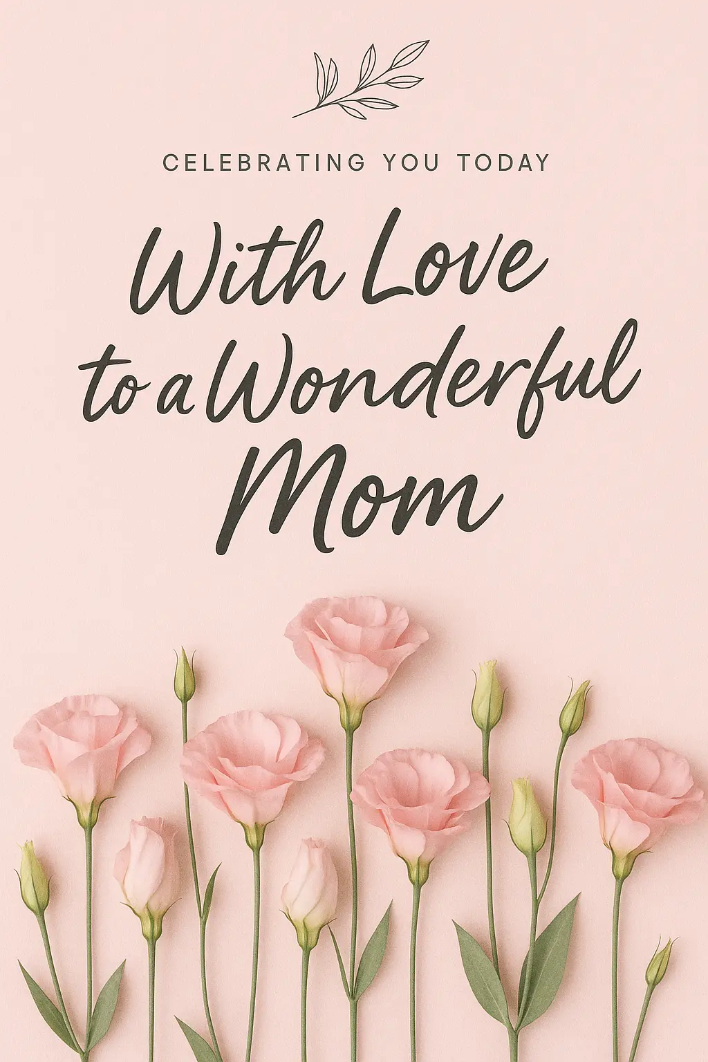 Elegant Mother's Day Poster template with pink flowers and soft layout