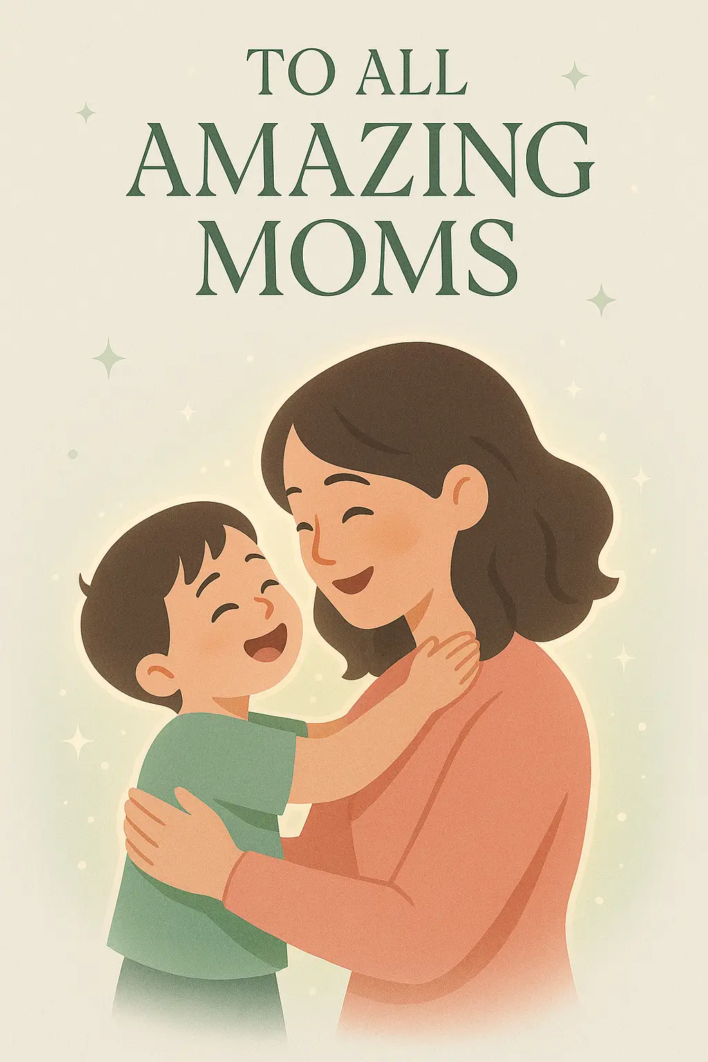 Mother's Day Poster template featuring a joyful mother and child in a minimalist design