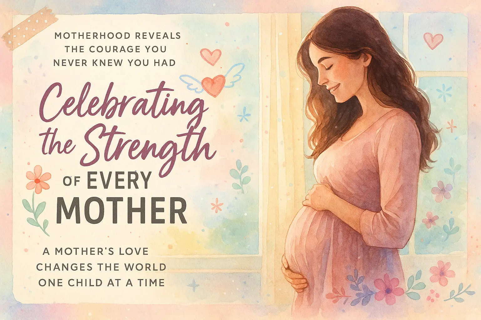 Layered papercut Mother's Day poster template with heart and flowers