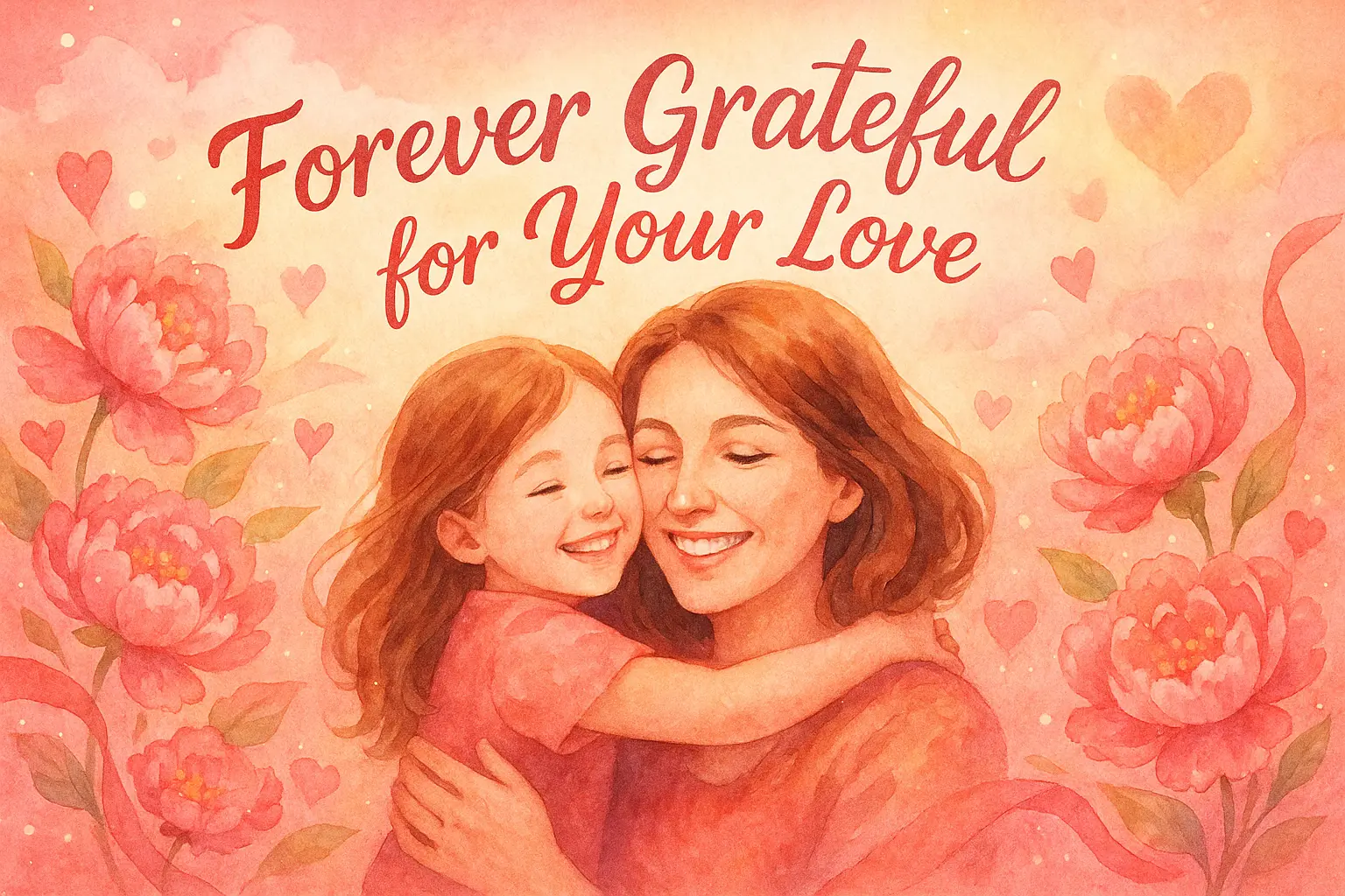 Vintage floral Mother's Day Poster template with roses and serif text