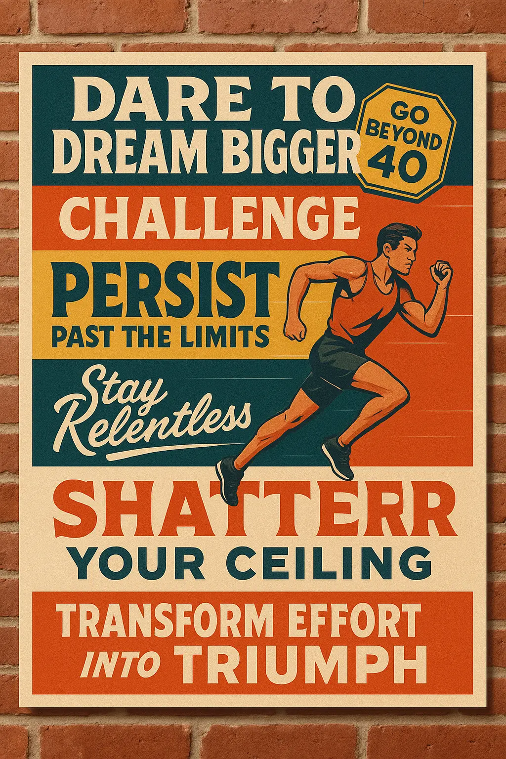 Retro Motivational Poster template with bold empowering typography