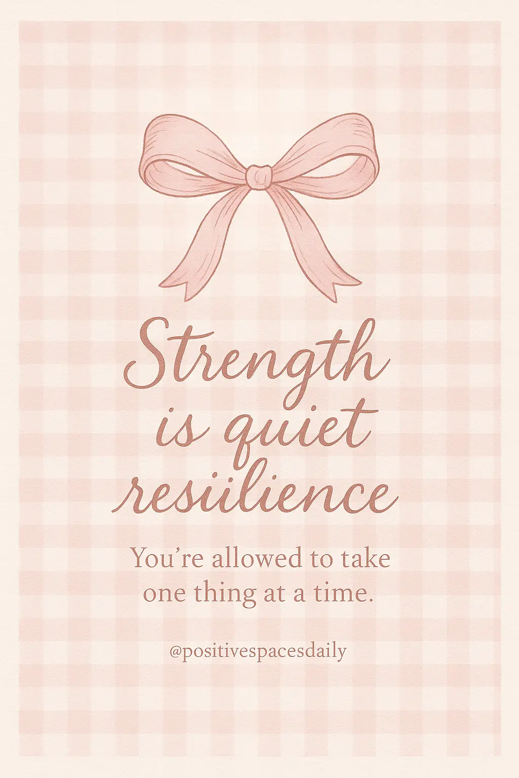 Motivational Poster template with pink bow and calming message