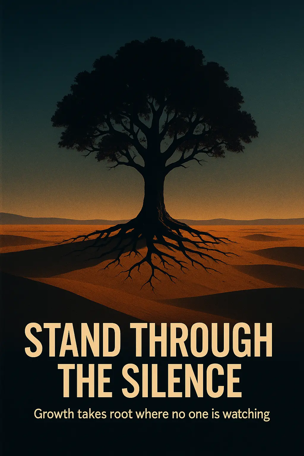 Motivational Poster template with solitary tree and bold quote