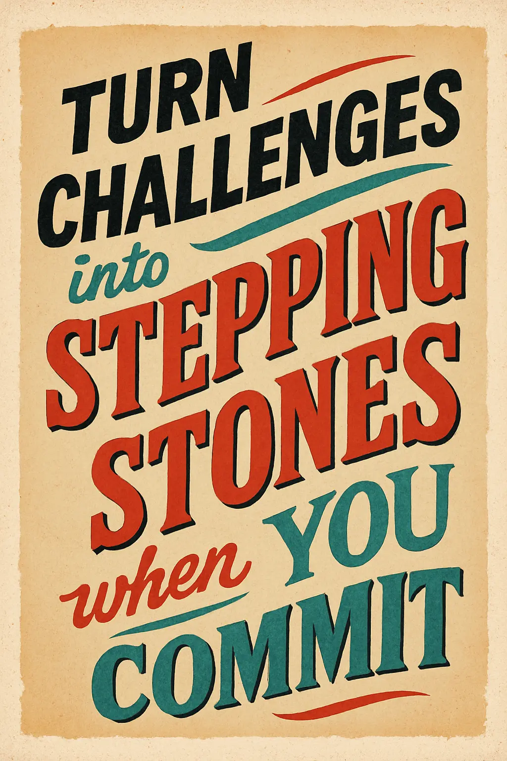 Retro Motivational Poster template with bold colorful typography