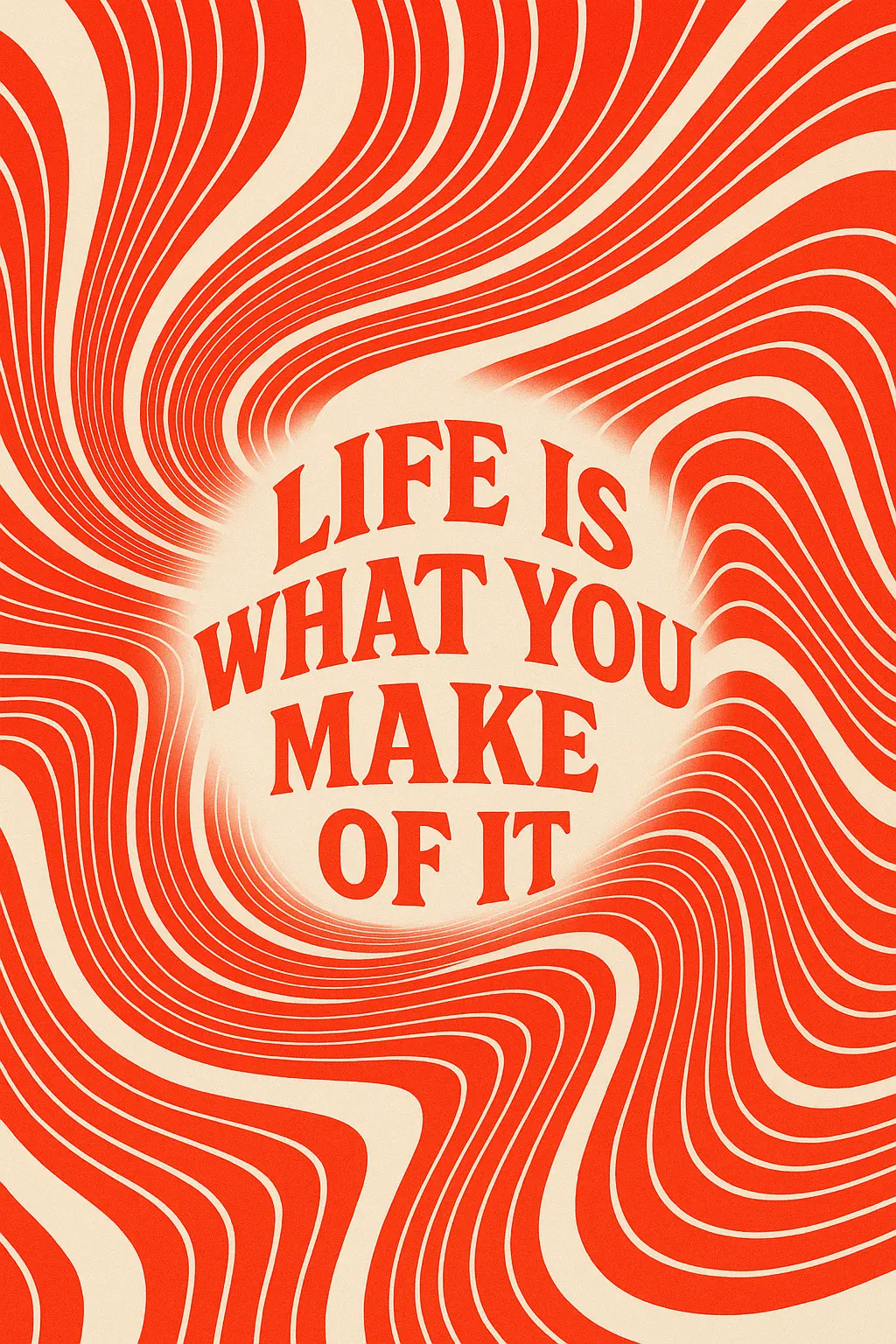 Motivational Poster template with dynamic red lines and inspirational text