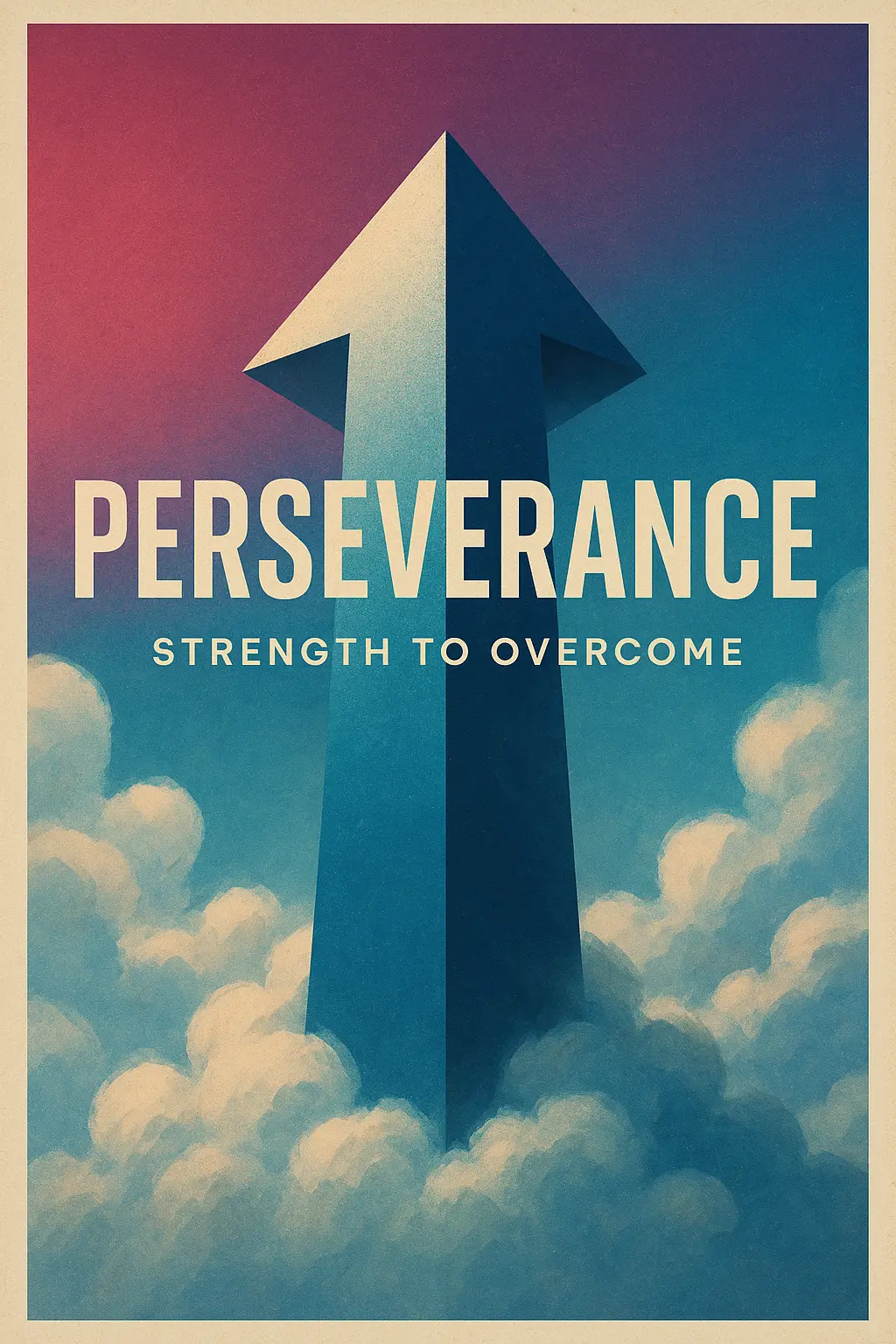 Motivational Poster template with perseverance theme.