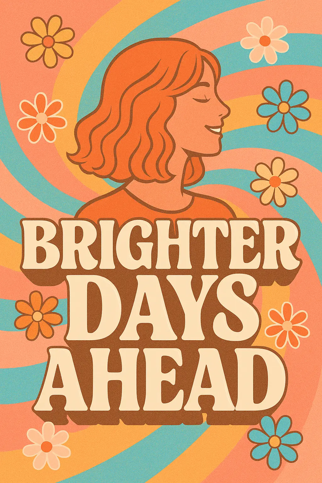 Motivational Poster template with swirling background and 'Brighter Days Ahead' headline