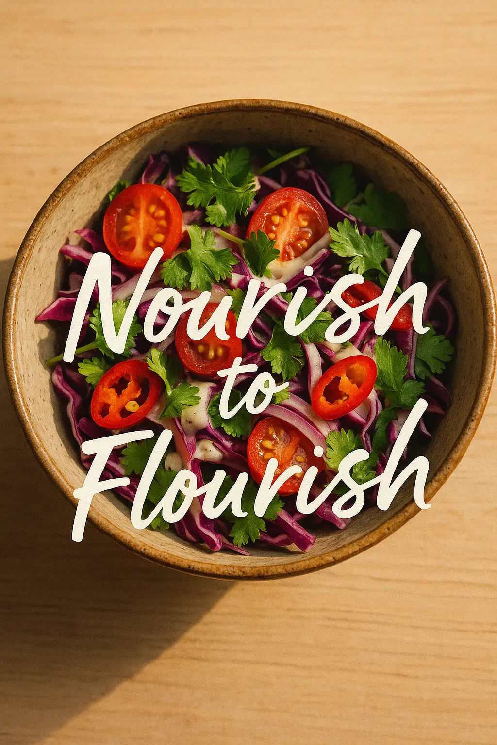 Motivational Poster template with vibrant salad and energizing message
